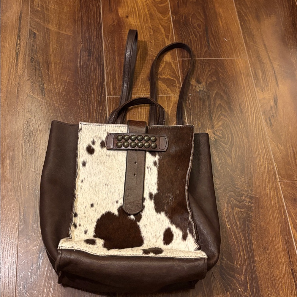 McFadin Made in Texas Cowhide Leather Purse/ Tote Bag. Stacie & Laurie McFadin. - Picture 2 of 12